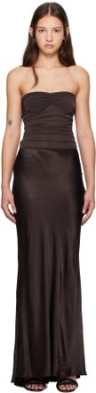 Bec&bridge Brown Dua Strapless Maxi Dress