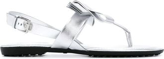 Tod's bow detail metallic sandals