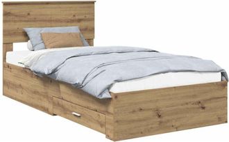 vidaXL Bed Frame with Drawer Artisan Oak 100 x 200 cm Engineered Wood vidaXL