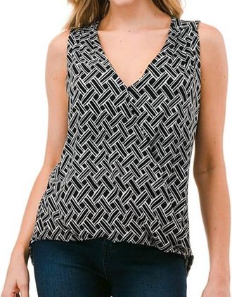 Ariella Debra Printed Tank In Black/white