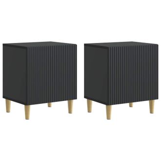 vidaXL Armario De Noche 2 Pcs Negro 43 X 34,5 X 50 Cm Vidaxl