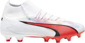 Puma Mens PUMA Ultra Pro FG/AG - Soccer Shoes White/Black/Fire Orchid Size 10.0
