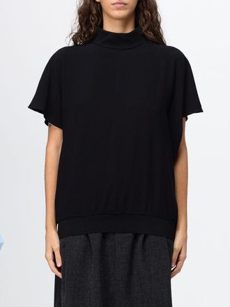 Eleh Virgin Wool Short-Sleeved Turtleneck Top with V-Back