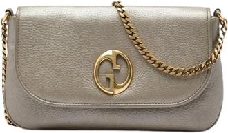 Gucci Pre-owned Vintage Double G Flap Crossbody Bag - Dames - Vintage Schoudertas - Geel - ONE Size - Leer - Vintage
