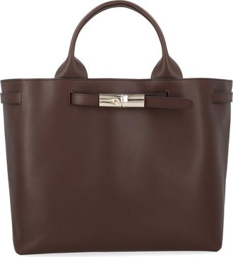 Longchamp Womens Le Roseau Bag Brown Leather Handbags Hand