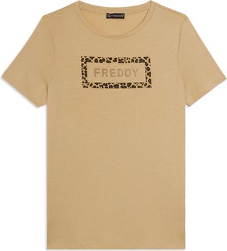 Freddy T-shirt Manica Corta con Grafica Animalier e Logo FREDDY