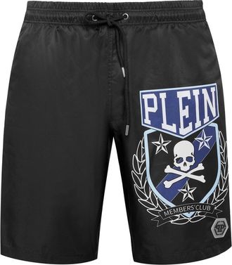 Philipp Plein Swim Trunks Skull & Bones - Heren - Strandmode - Zwart - L - Polyester - Badmode