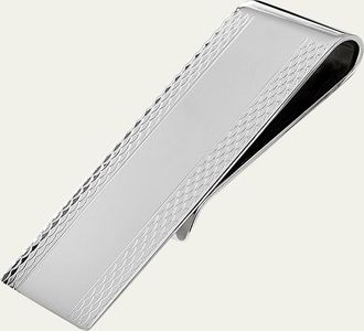Bergdorf Goodman Mens Textured Edge Sterling Silver Money Clip