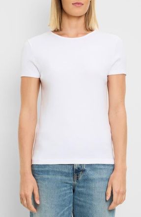 Michael Stars Haley Fine Binded Cotton T-Shirt in White at Nordstrom