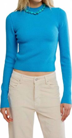 Free People Ever After Pullover Sweater In Swedish Blue