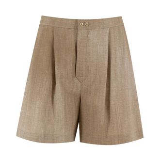 Ermanno Scervino Casual Shorts, female, Beige, Size: XS High-waisted Tailored Shorts