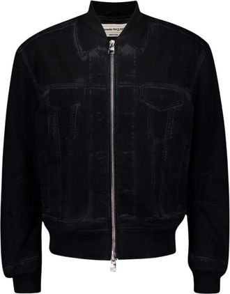 Alexander McQueen Illusion Print Bomber Jacket - Heren - Bomber jackets - Zwart - M - Katoen - Jassen
