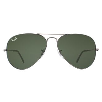 Ray-Ban Aviator Gunmetal Green Aviator 3025 Sunglasses in Grey