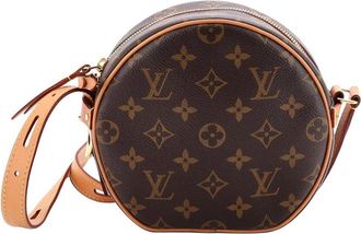 Louis Vuitton Brown Monogram Canvas Boite Chapeau Souple Bag Pm (Authentic Pre-Loved)