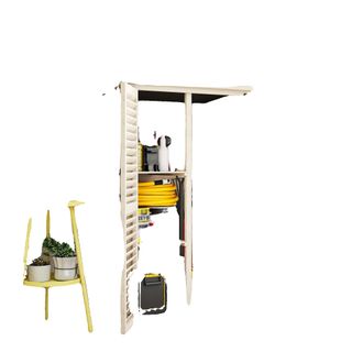 OEM Armario De Jard&iacute;n, Construcci&oacute;n De Madera, Soluci&oacute;n De Almacenamiento Para Exteriores, Amarillo, 75x50x118 Cm