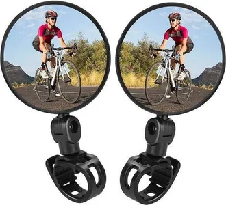 OEM Espejos Retrovisores Ajustables Y Giratorios Para Bicicleta, Montados En El Manillar, Juego De 2 - Espejos Traseros Convexos De Pl&aacute;stico Para Biciclet