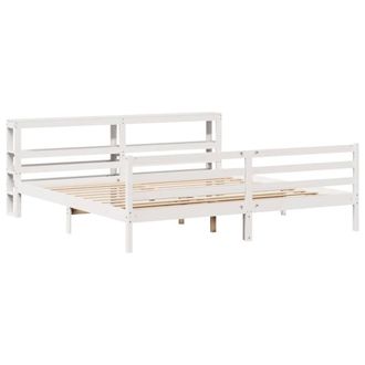 Berkfield Home Beautiful Bed Frame without Mattress White 200x200 cm Solid Wood Pine