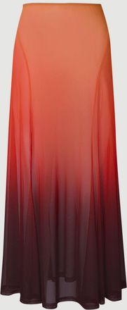 Karen Millen Womens Ombre Sunset Mesh Godet Maxi Skirt - Orange - Size X-Small