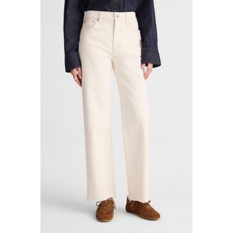 Madewell The Perfect Vintage Raw Hem Crop Wide Leg Jeans in Vintage Canvas at Nordstrom, Size 32