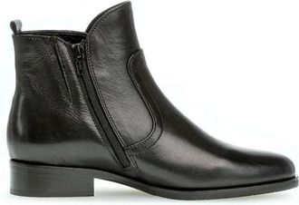 Gabor Zwarte leren enkellaars voor dames - Dames - Enkellaarsjes - Zwart - 37 1/2 EU - Leer - Schoenen