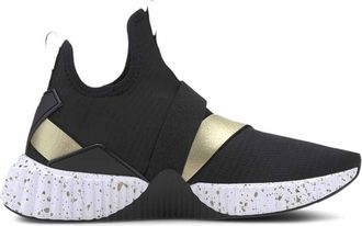 Puma Womens Defy Mid Sneaker, Black/White, 3 UK