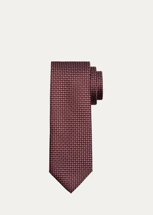 Brioni Mens Micro-Jacquard Silk Tie