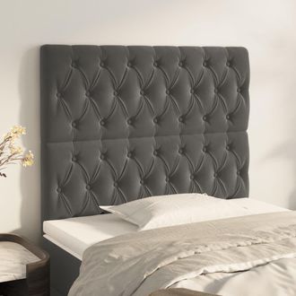 vidaXL Cabeceros 2 Unidades De Terciopelo Gris Oscuro 100x7x78/88 Cm Vidaxl
