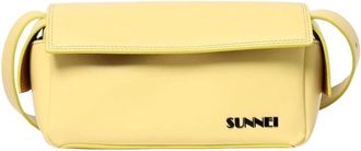 Sunnei Groene Crossbody Tas Stijlvol en Functioneel - Dames - Schoudertassen - Geel - ONE Size - Tassen