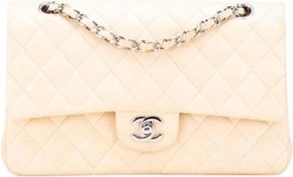 Chanel Pre-owned Classic Double Flap Shoulder Bag - Dames - Vintage Schoudertas - Beige - ONE Size - Leer - Vintage
