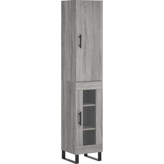 vidaXL Aparador Alto Madera Contrachapada Gris Sonoma 34,5x34x180 Cm Vidaxl
