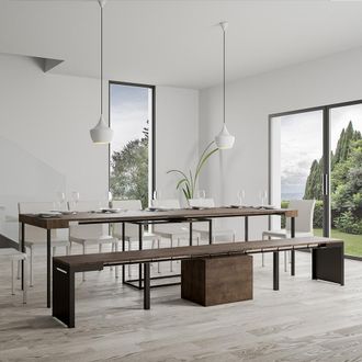 Itamoby Panca Allungabile 55x40/305 Cm Walk Noce Telaio Antracite
