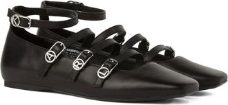 Karl Lagerfeld Ballerinas met vier bandjes - Zwart