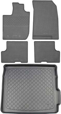 OEM Dacia Duster Ii Suv (5 Puertas) Desde 01.2018 Set - Alfombrillas De Goma Para Coche + Alfombrilla Para Maletero
