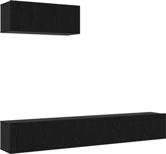 vidaXL Vidaxl - Conjunto de muebles para tv de 3 piezas montado en la pared en negro de madera ingenierizada