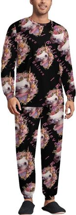 Generic I Believe Un-icorns Mens Pyjamas Set Print Loungewear Pjs Sets Sleepwear Nightwear Pajamas 2XL