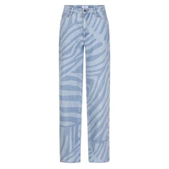 Dante6 Nuit Wide Leg Printed Jeans - Dames - Jeans - Blauw - Maat: W32 Katoen
