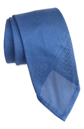 Thom Sweeney Silk Grenadine Tie in Slate Grey at Nordstrom
