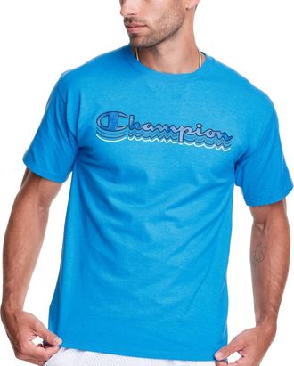 Champion Classic Logo Graphic T-Shirt In Balboa Blue