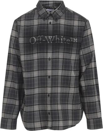 Off-white Dark Grey Logo Plaid Shirt