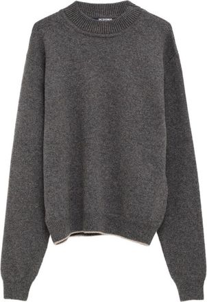 Jacquemus Grey Contrast Trim Crewneck Sweater