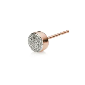 Monica Vinader Rose Gold Fiji Mini Button Stud Single Earring Diamond