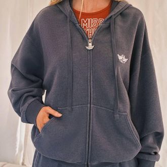 Boys Lie I Miss Nothing About You Harley Zip Hoodie In Charcoal