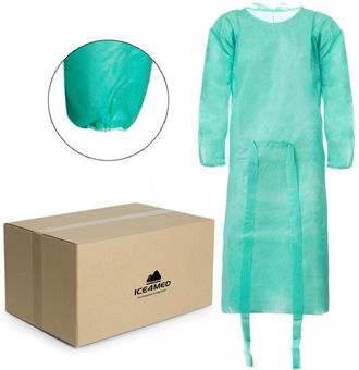 OEM Delantal Desechable Xxl Verde Con Banda El&aacute;stica (tela No Tejida 24g) 100 Uds