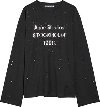 Acne Studios Crystal-embellished Cotton-blend top - Black - S (UK8-10 / S)