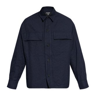 Balmain Light Jackets, male, Blue, Size: 3XL Monogram Jacket