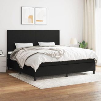 vidaXL Vidaxl - Cama Box Spring Con Colch&oacute;n Tela Negro 200x200 Cm