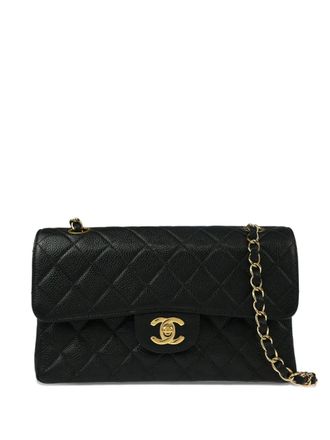Chanel 2002 kleine Classic Double Flap schoudertas - Zwart