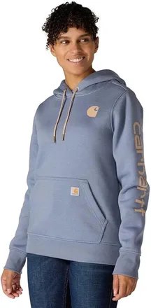 Carhartt Work in Progress Iconic Clarksburg Hoodie Womens Navy Fleece Relaxed Fit JAX1570