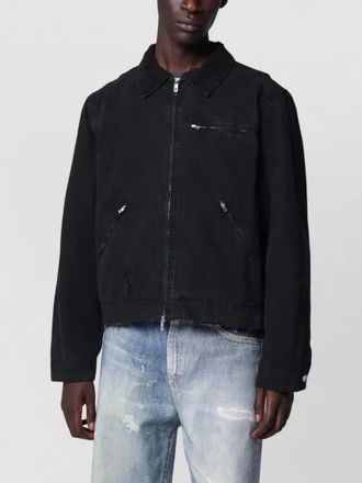 Represent jacket chest pocket collared front pockets