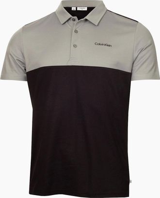 Calvin Klein Mens Embroidered Collared Neck Short Sleeve Polo Shirt - Black - Size: 2X large